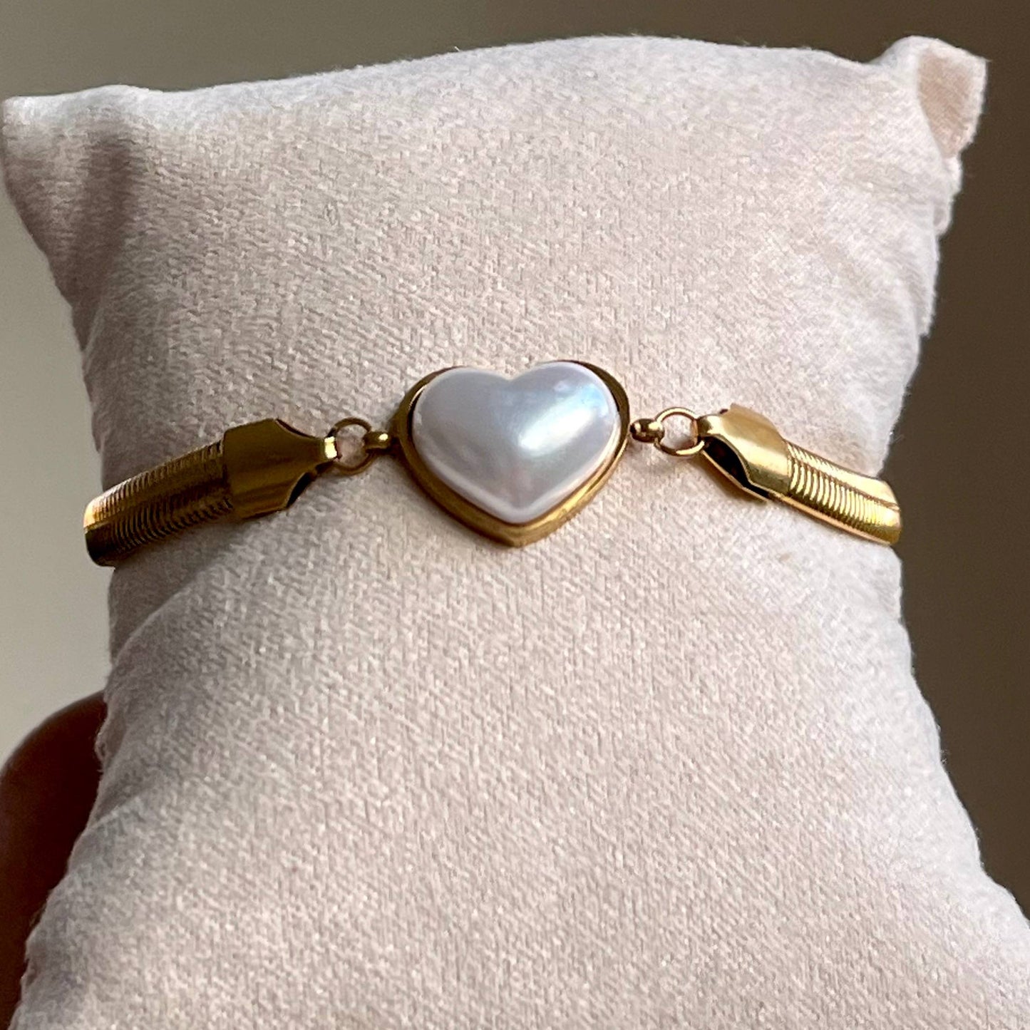 White Heart Bracelet