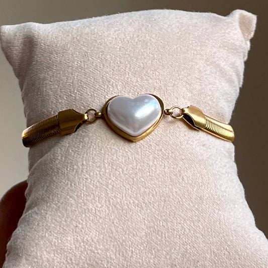 White Heart Bracelet