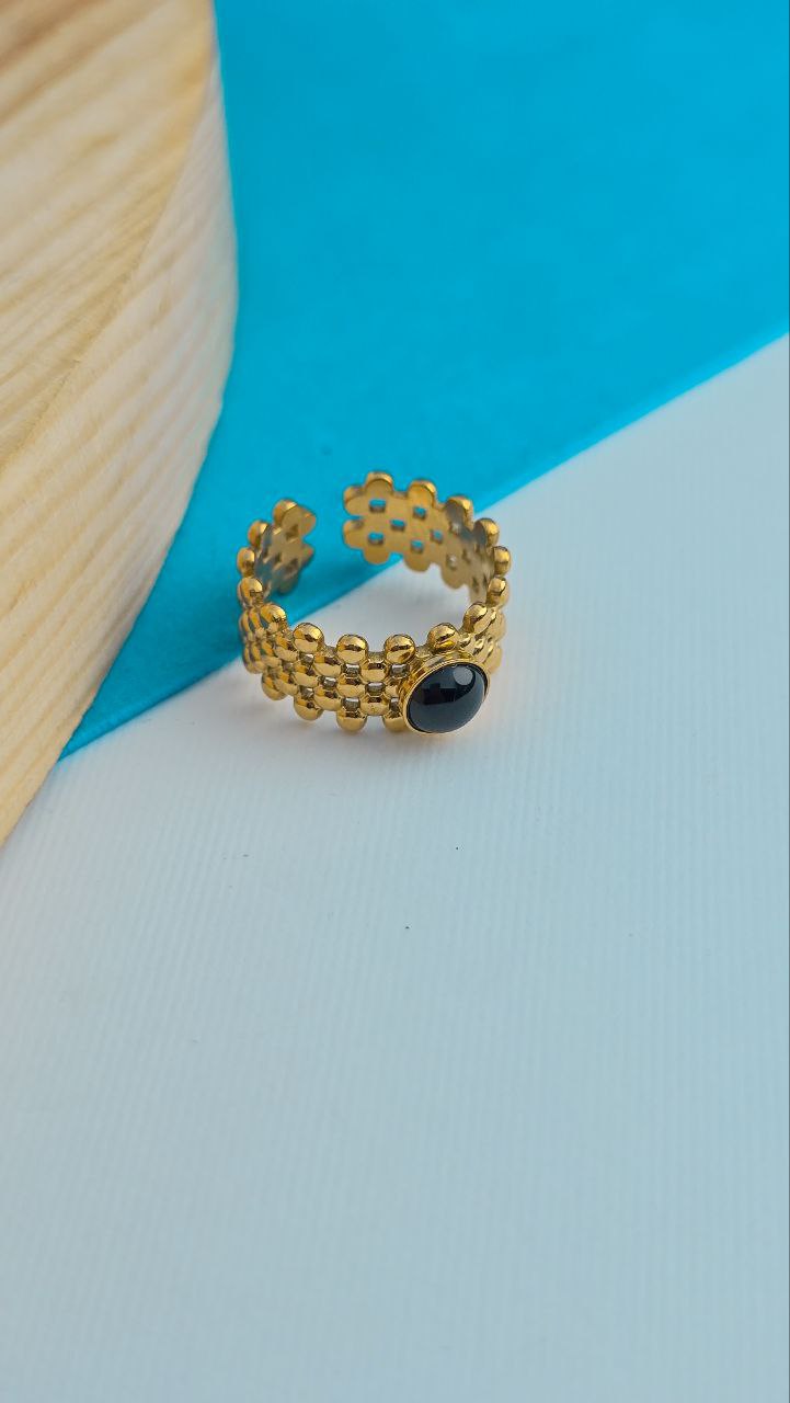 black stone ring