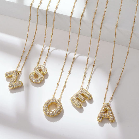 Strass letter necklace