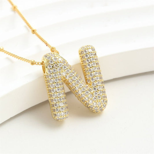 Strass letter necklace