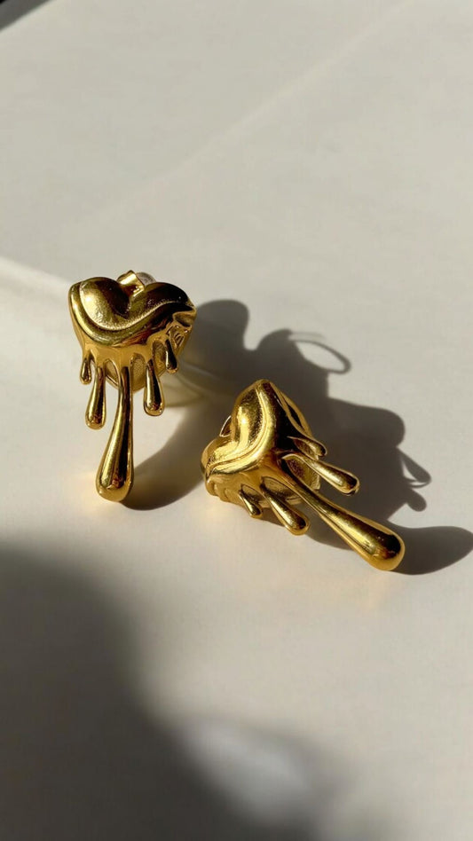 Melted heart earrings