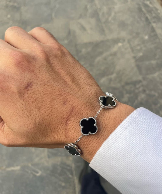 Silver black van cleef bracelet