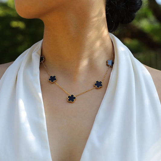 Black Flower (5) necklace