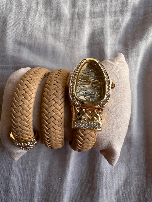 Beige BVLGARI WATCH