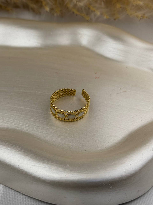 Mini White Rectangles Ring
